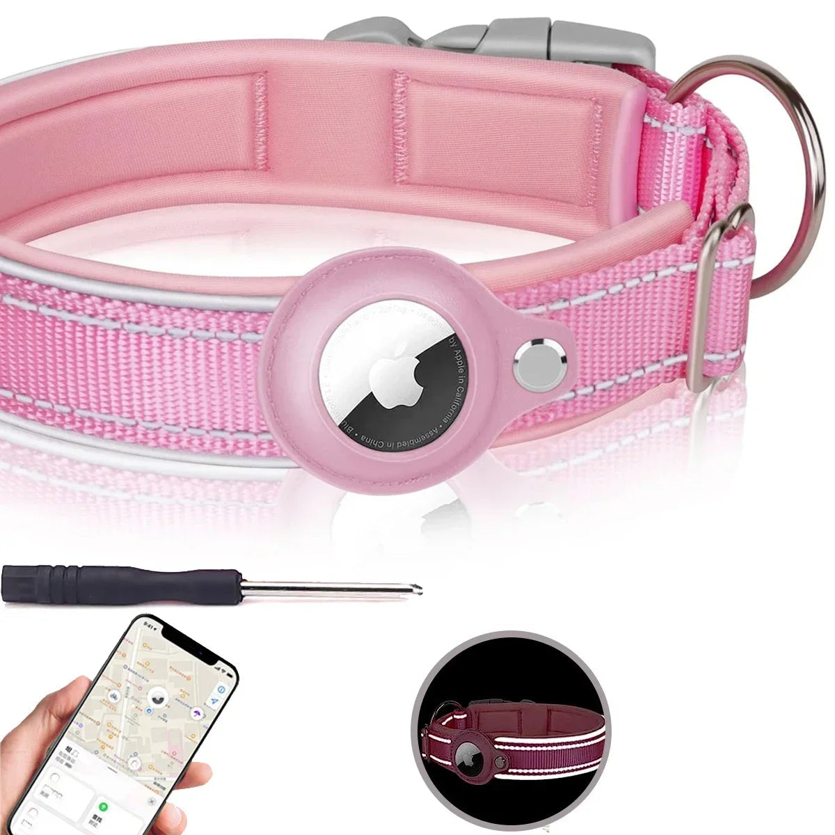 Collar - With Air Tag Holder Built In ( Air Tag Comes Separately ) - 2Tails
