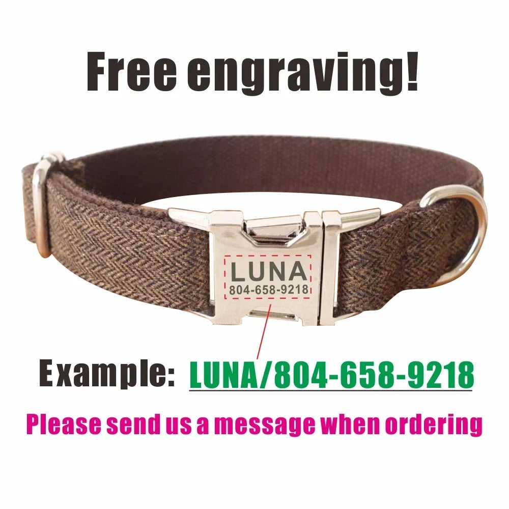 Dog Collar with Matching Lead - Personalised - 2Tails
