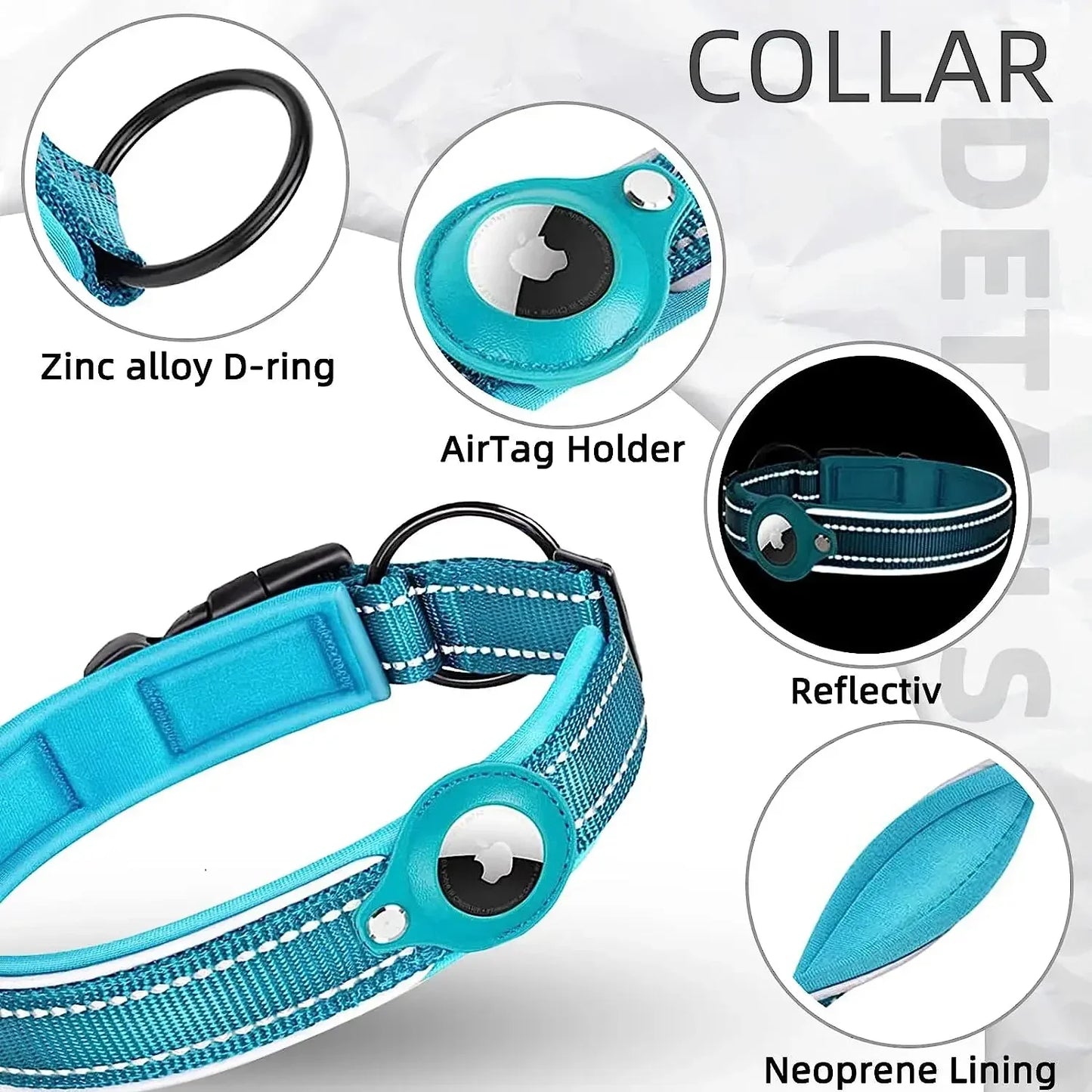 Collar - With Air Tag Holder Built In ( Air Tag Comes Separately ) - 2Tails