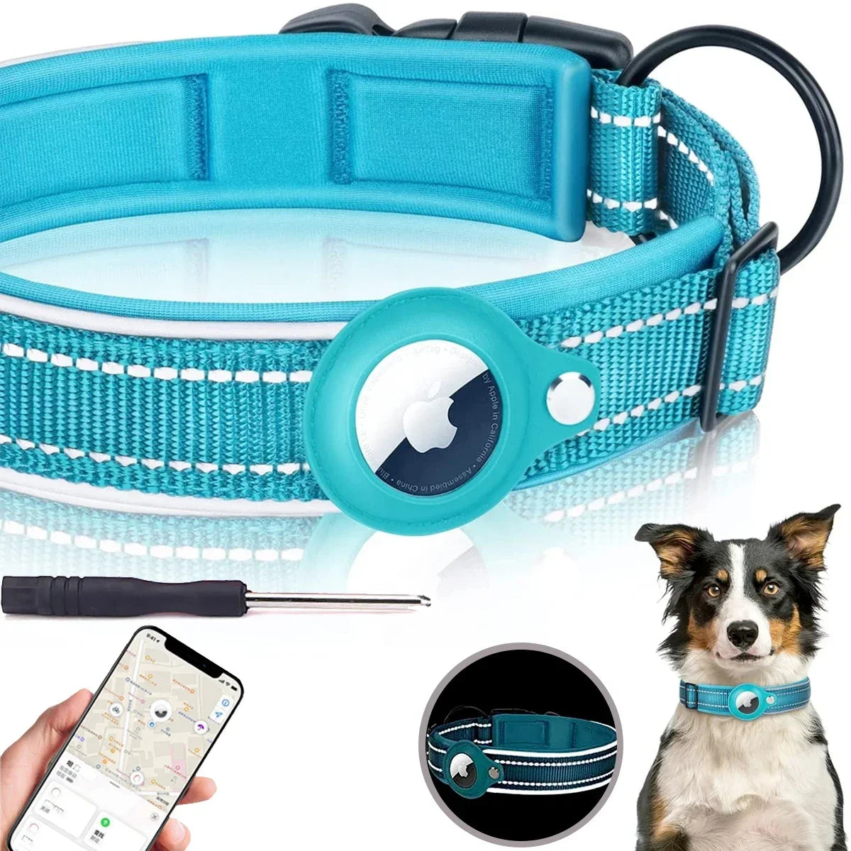 Collar - With Air Tag Holder Built In ( Air Tag Comes Separately ) - 2Tails