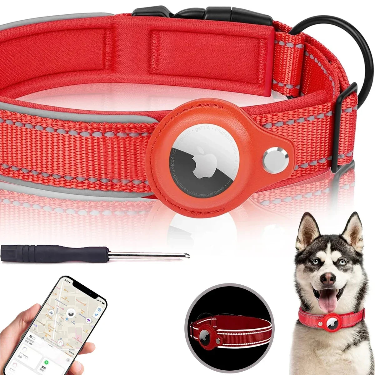 Collar - With Air Tag Holder Built In ( Air Tag Comes Separately ) - 2Tails