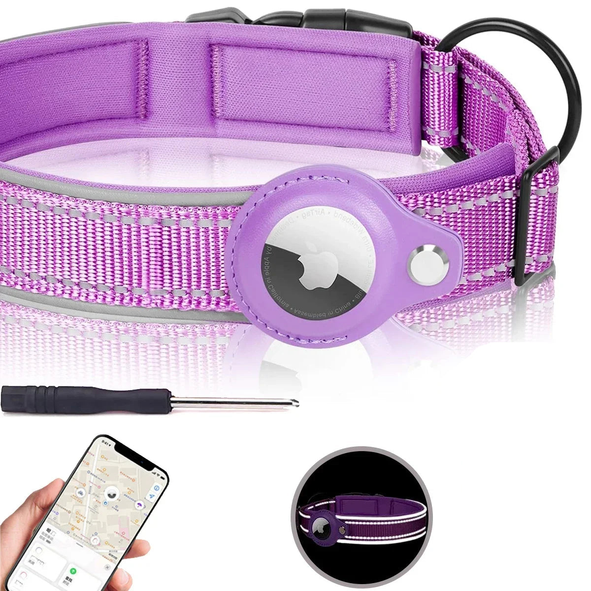 Collar - With Air Tag Holder Built In ( Air Tag Comes Separately ) - 2Tails