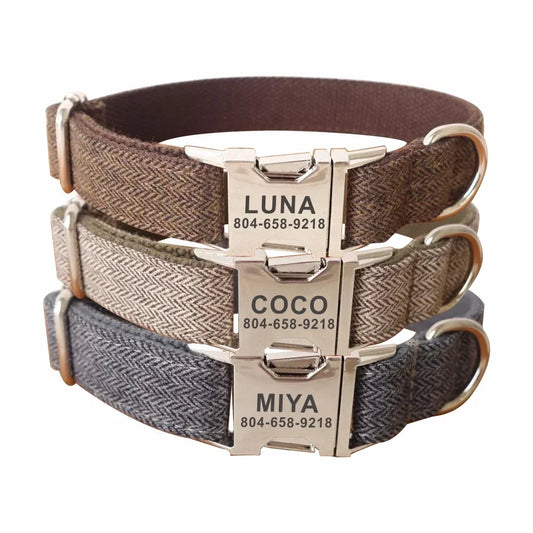 Dog Collar with Matching Lead - Personalised - 2Tails